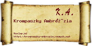 Krompaszky Ambrózia névjegykártya